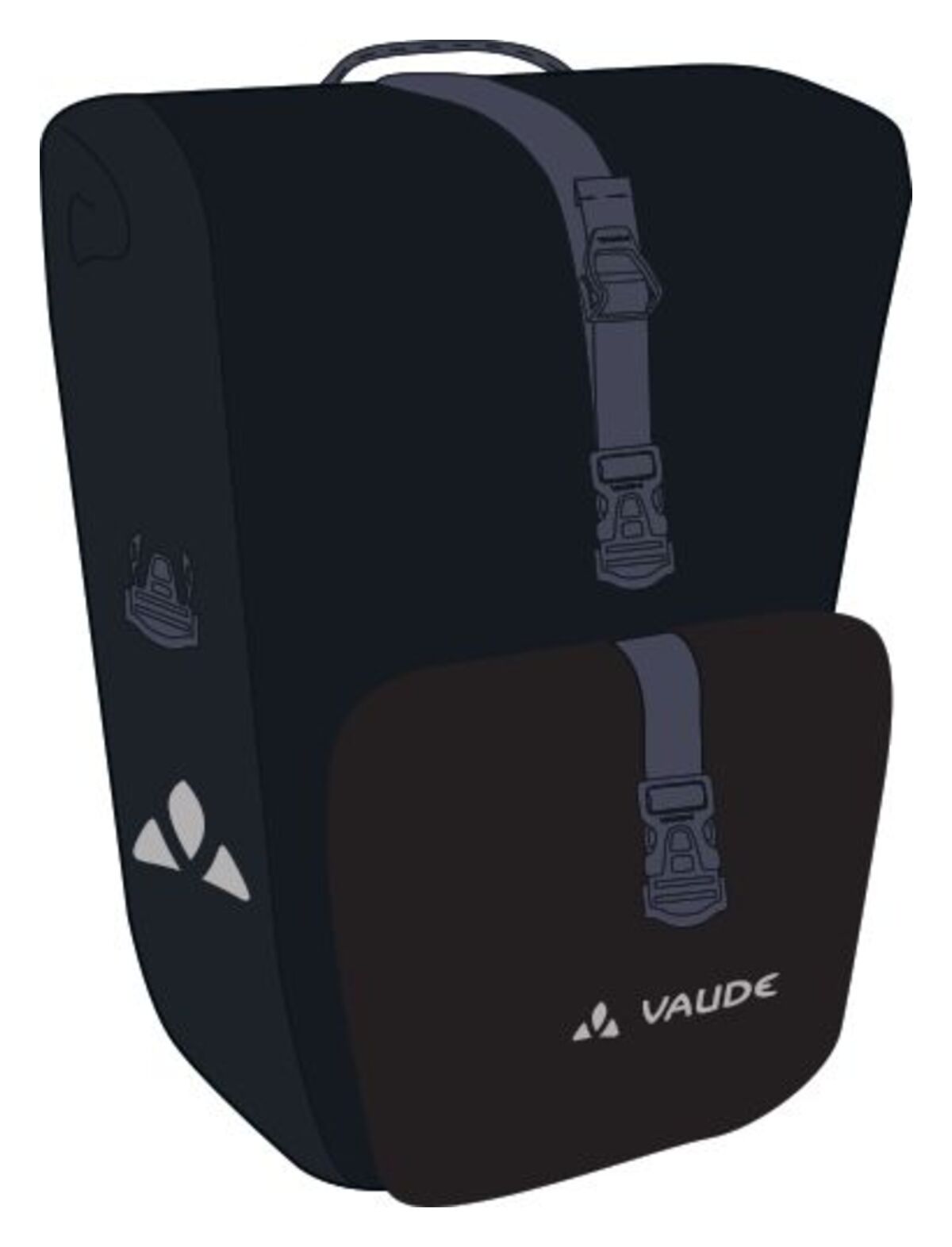 VAUDE Aqua Back Plus dubbele fietstas zwart