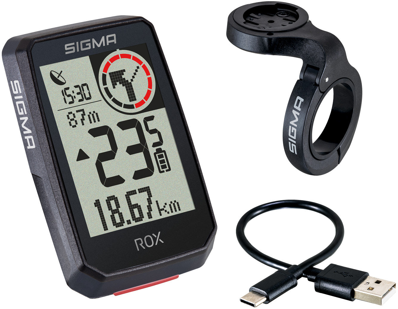 Sigma ROX 2.0 fietscomputer incl. Butler GPS houder zwart