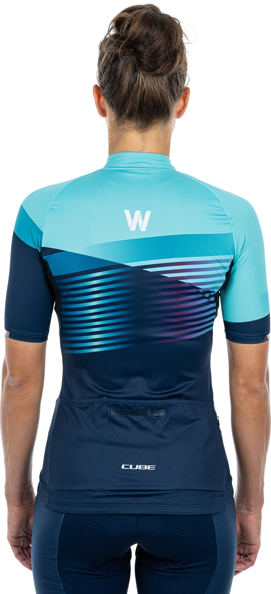 CUBE TEAMLINE WS jersey korte mouw blauw'n'mint