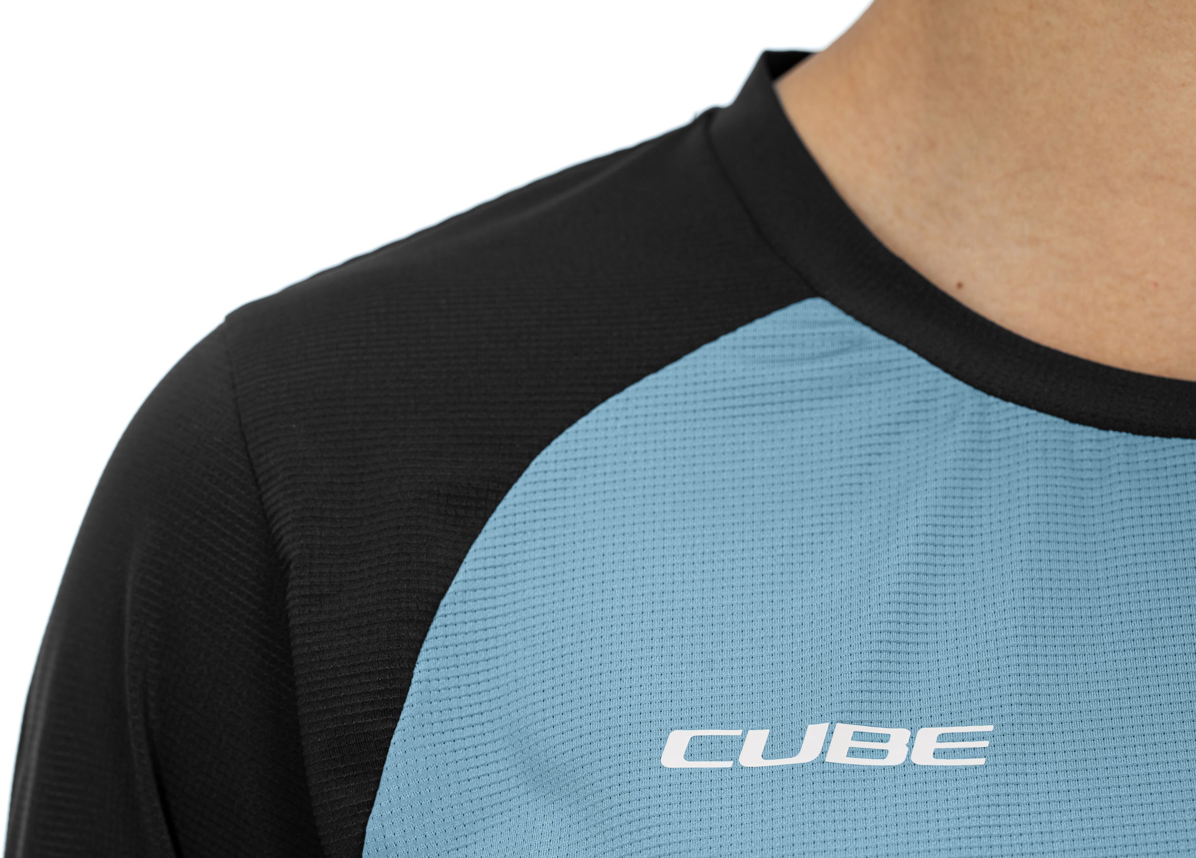 CUBE ATX WS jersey met ronde hals en lange mouwen blauw'n'zwart