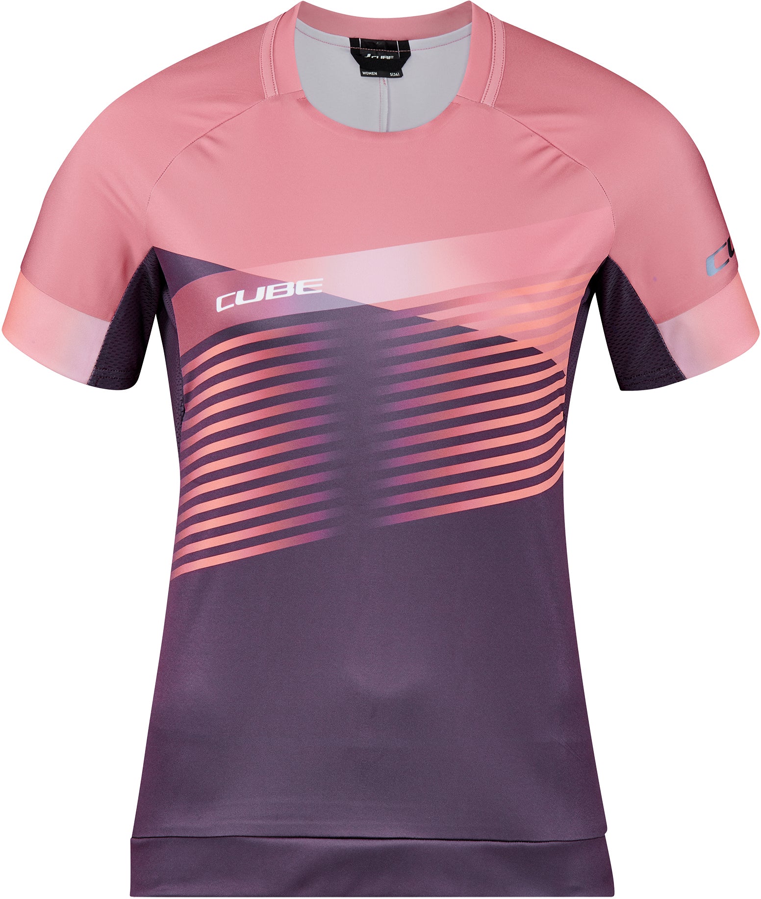 CUBE TEAMLINE WS jersey met ronde hals en korte mouwen violet'n'rose