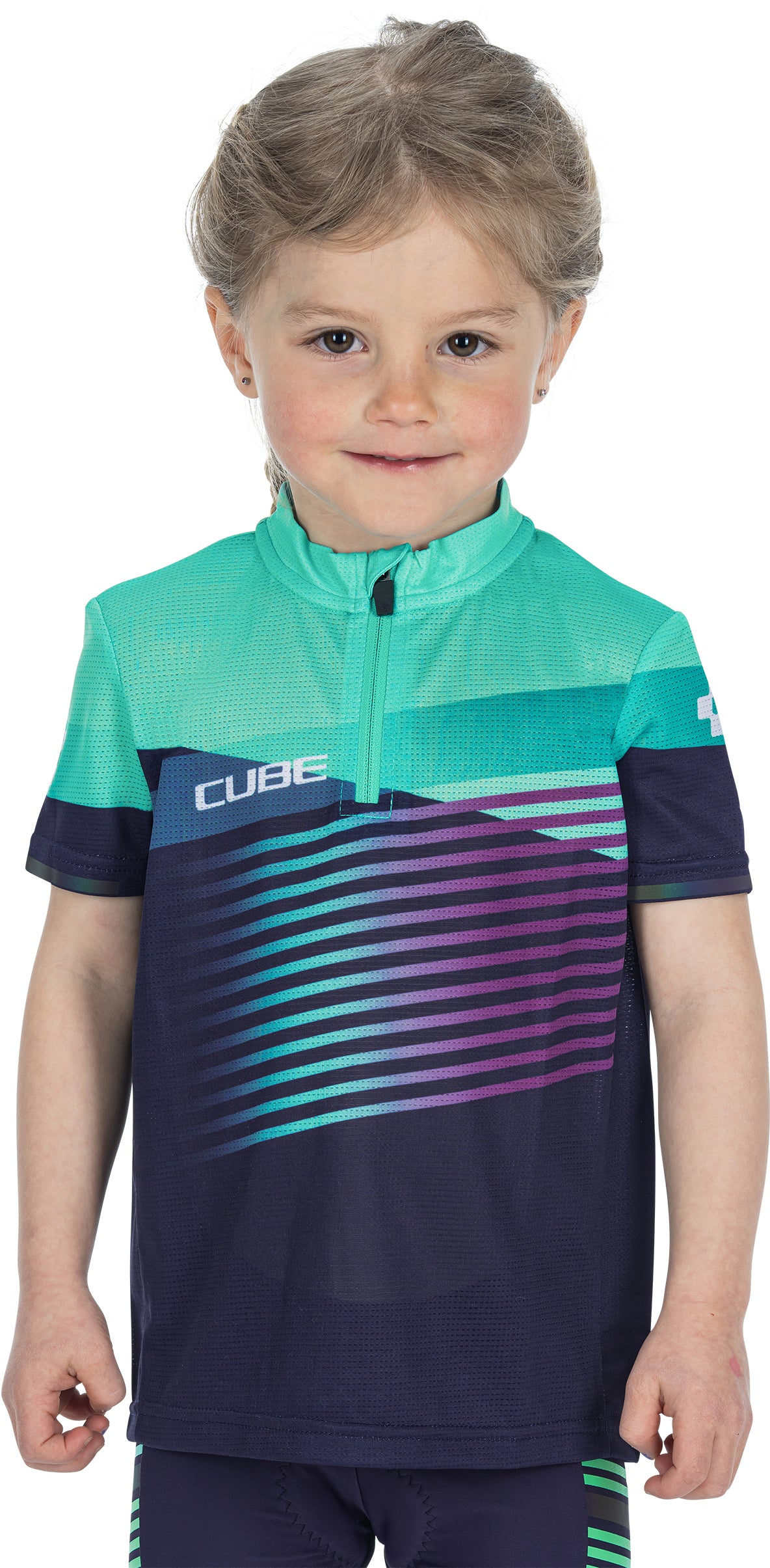 CUBE TEAMLINE jersey ROOKIE korte mouw blauw'n'mint