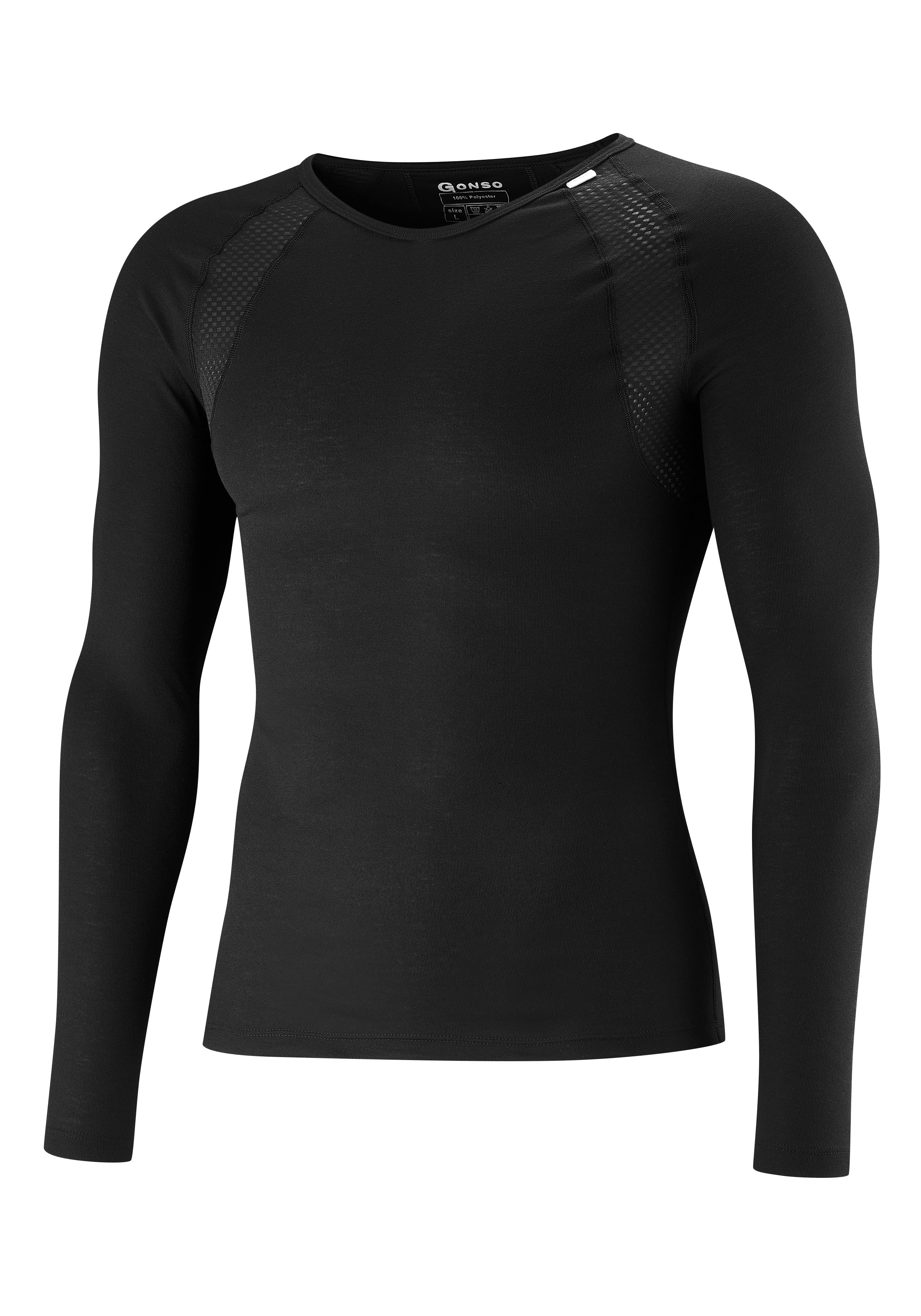 Gonso Base Shirt Lange Mouw Therm Heren Zwart