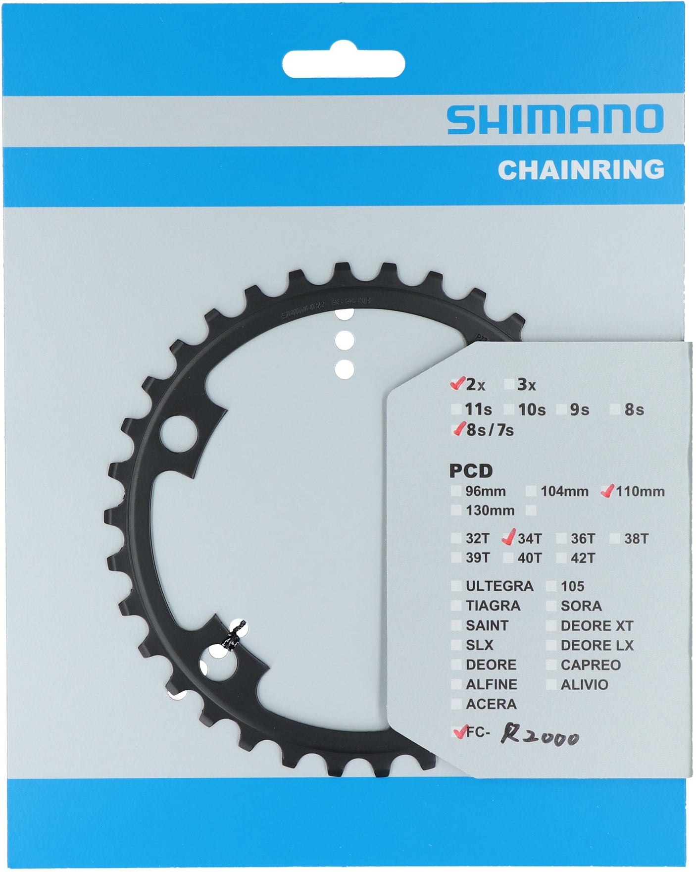 Shimano Claris FC-R2000 Kettenblatt 7/8-fach NB grau