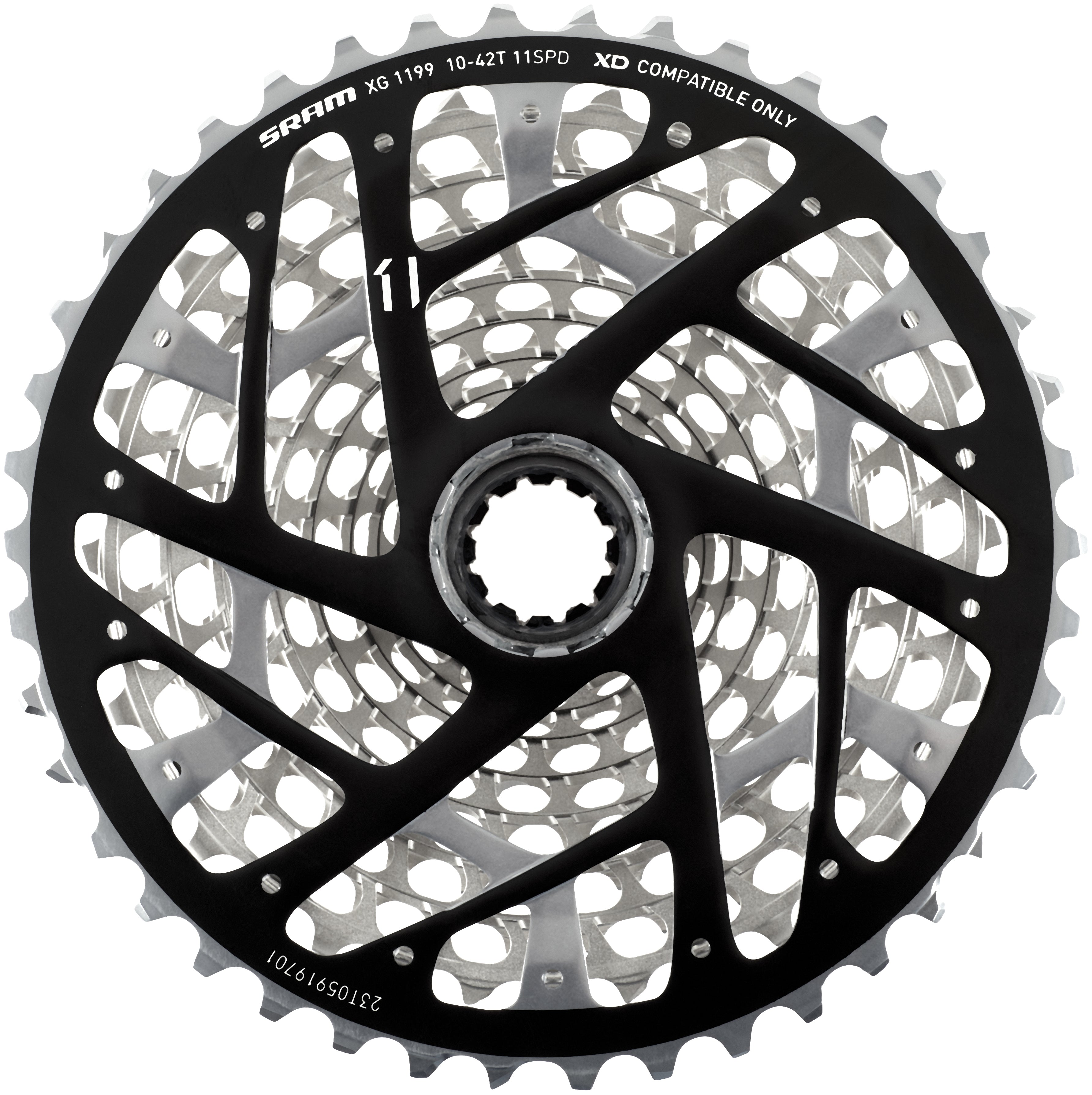 SRAM XX1 XG-1199 cassette 11-speed 10-42 tanden zilver