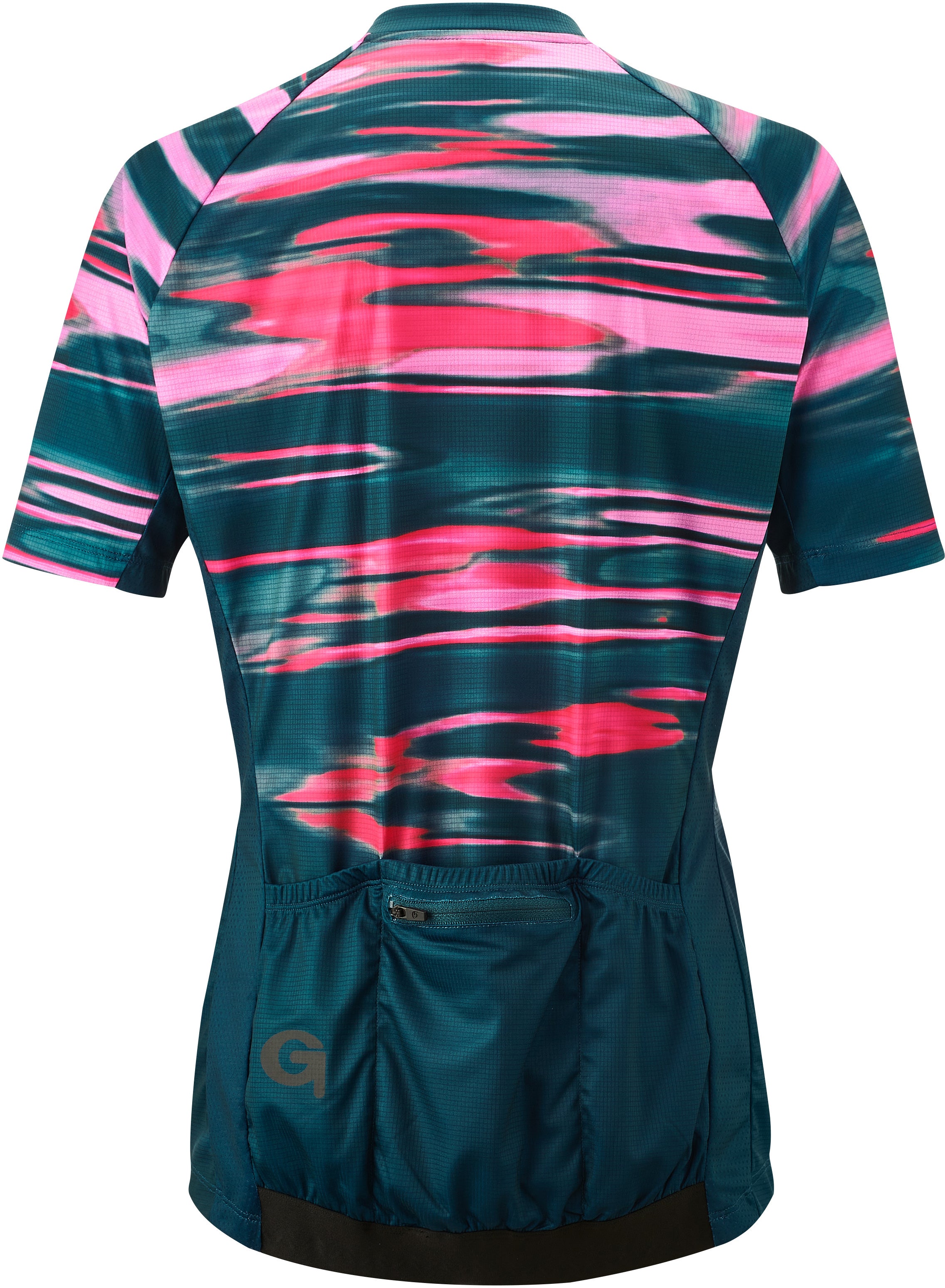 Gonso Copedello fietsshirt met korte mouwen en volledige ritssluiting dames petrol/roze