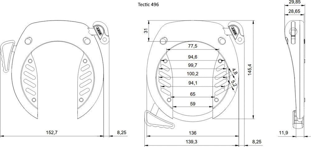 ABUS Tectic 496 ringslot zwart