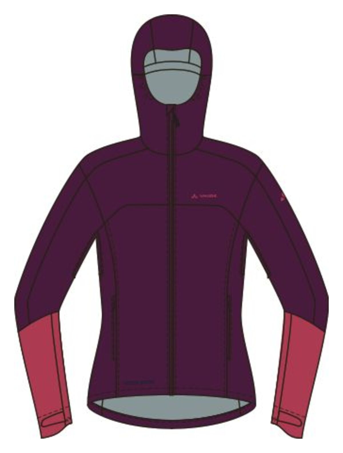 VAUDE Moab Rain Jacket II dames cassis uni