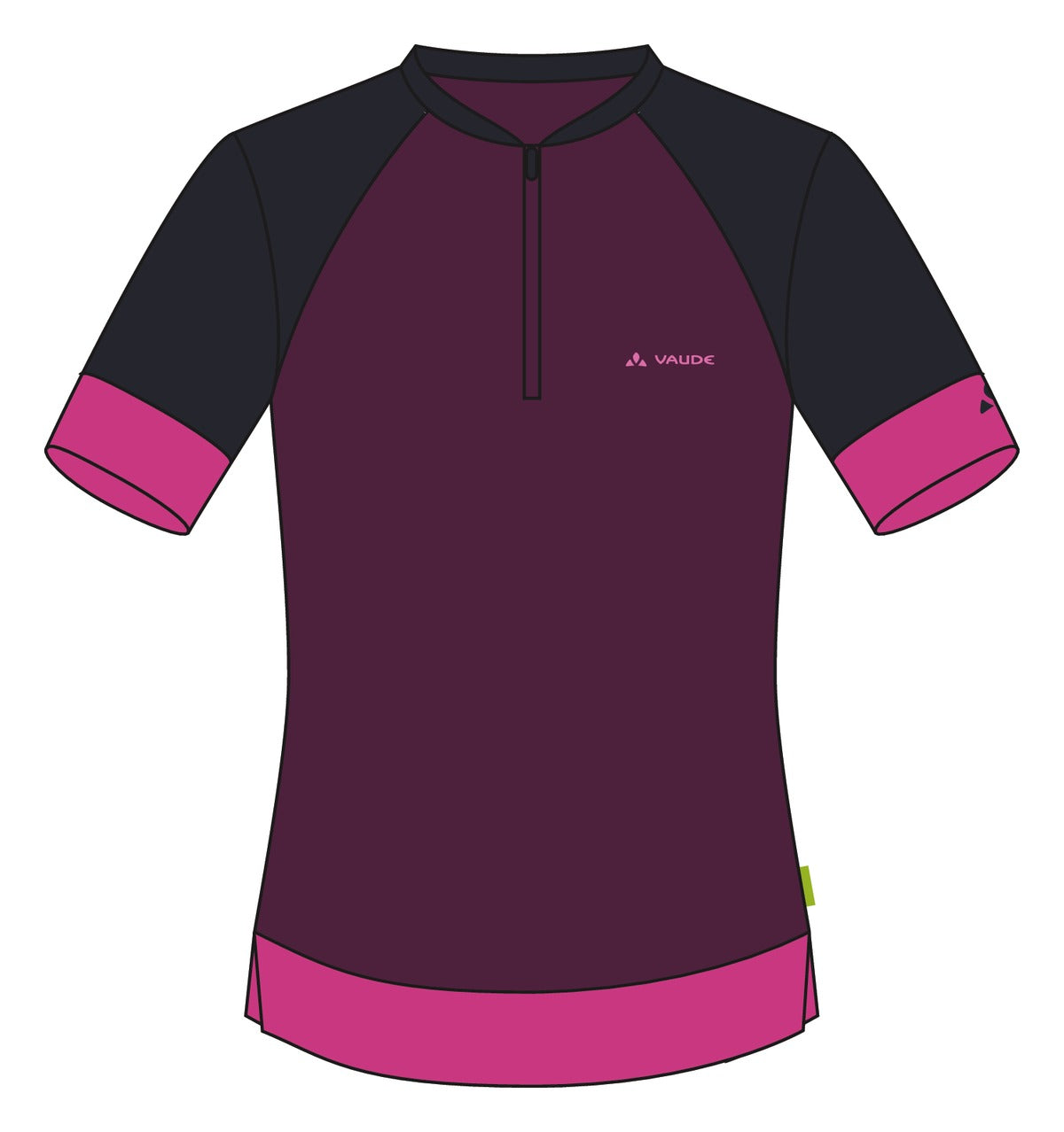 VAUDE Altissimo Q-Zip korte mouw overhemd dames roze