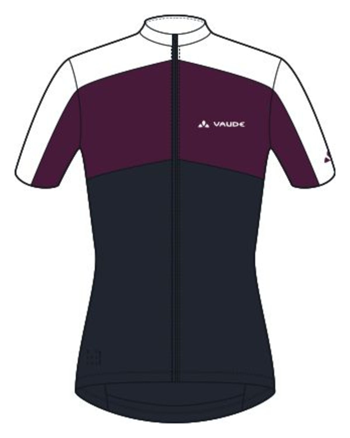 VAUDE Matera jersey met korte mouwen en volledige ritssluiting dames zwart/paars