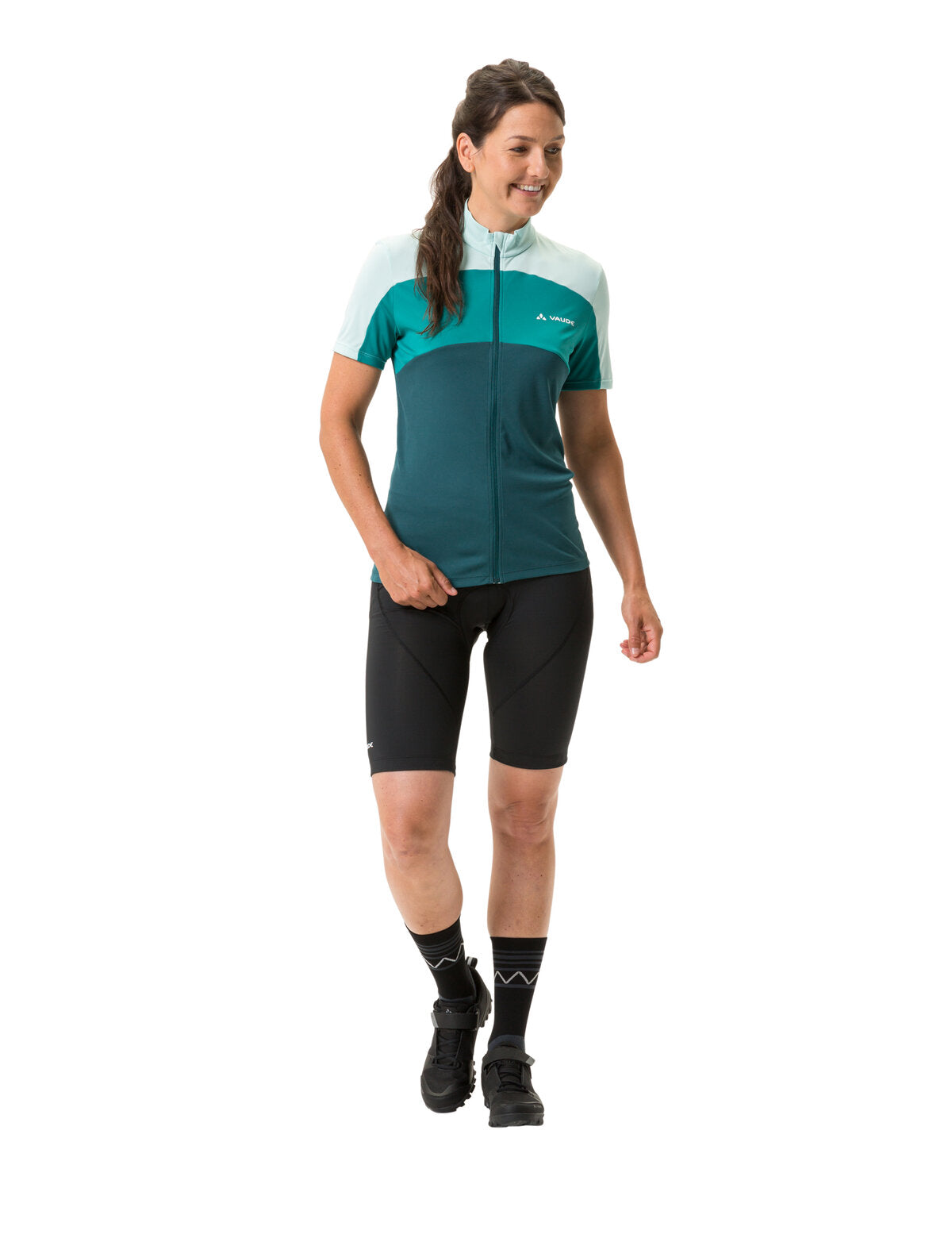 VAUDE Matera jersey met korte mouwen en volledige ritssluiting dames groen