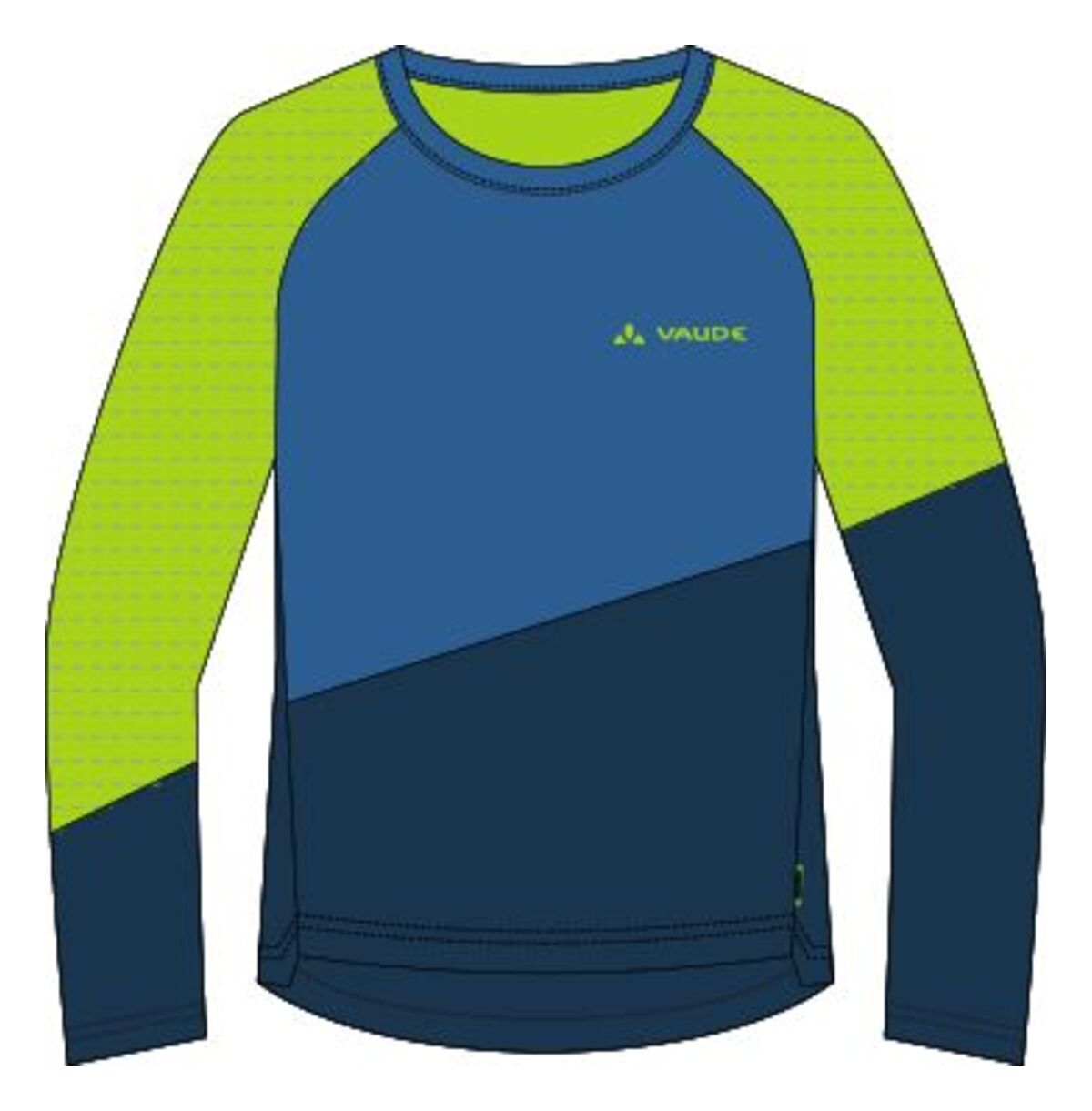 VAUDE Moab t-shirt lange mouw kinderen blauw/groen