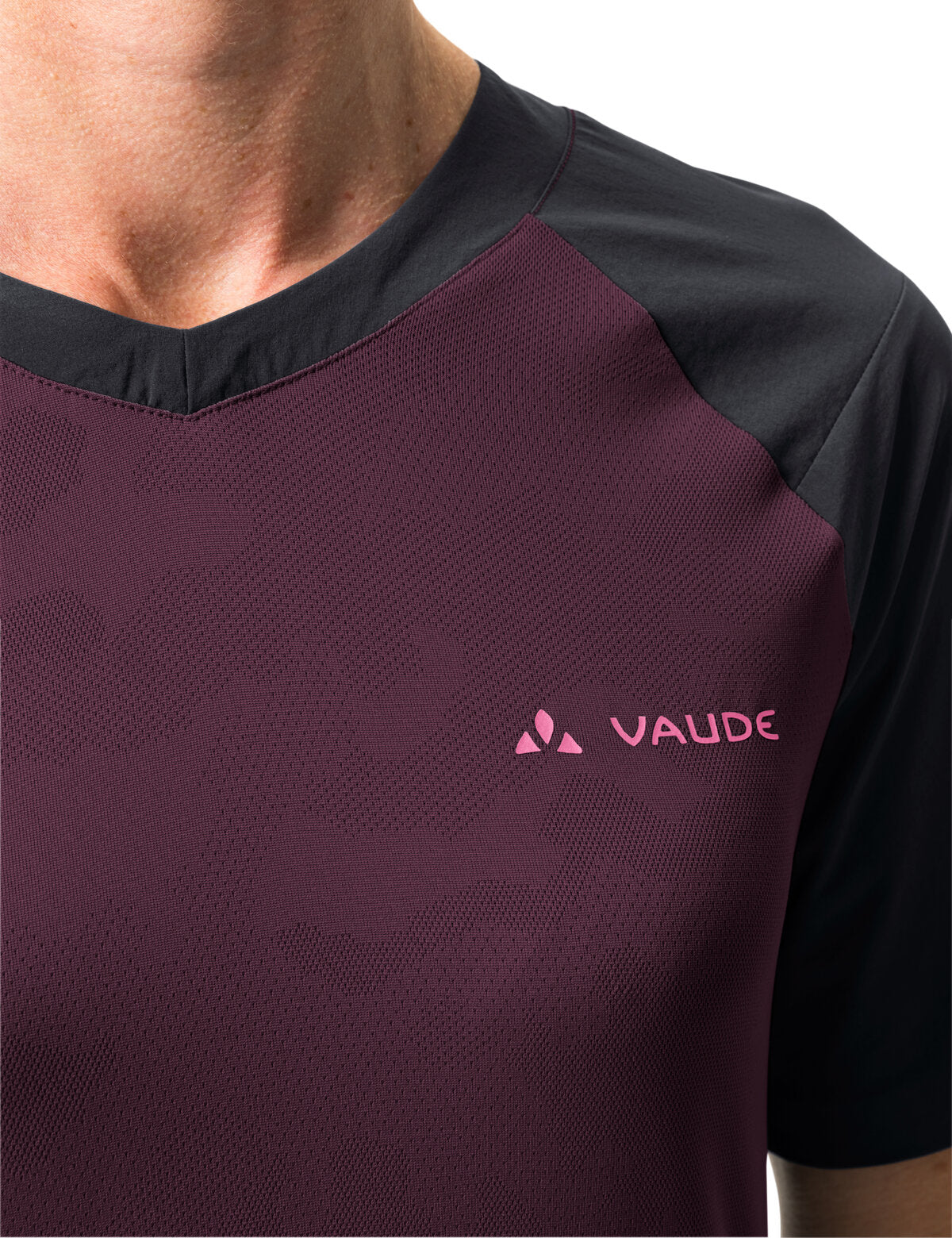 VAUDE Moab Pro korte mouw shirt dames paars/zwart