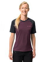 VAUDE Moab Pro korte mouw shirt dames paars/zwart