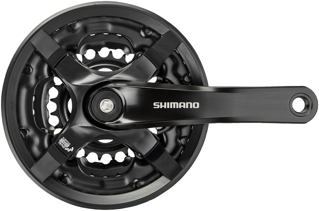 Shimano FC-TY501 crankstel 6/7/8-speed 42-34-24 tanden met kettingkastring zwart