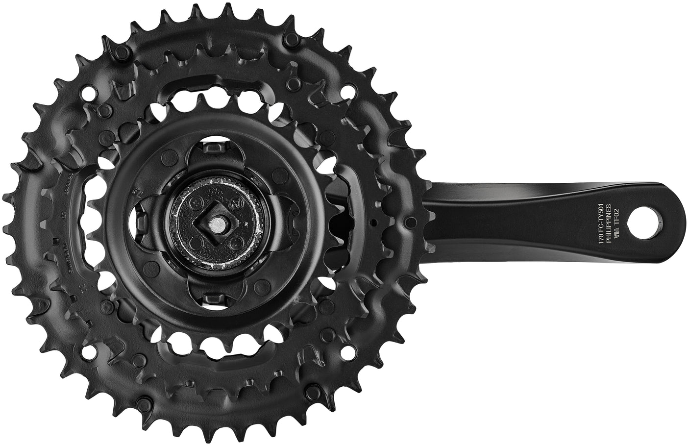 Shimano FC-TY501 crankstel 6/7/8-speed 42-34-24 tanden zwart