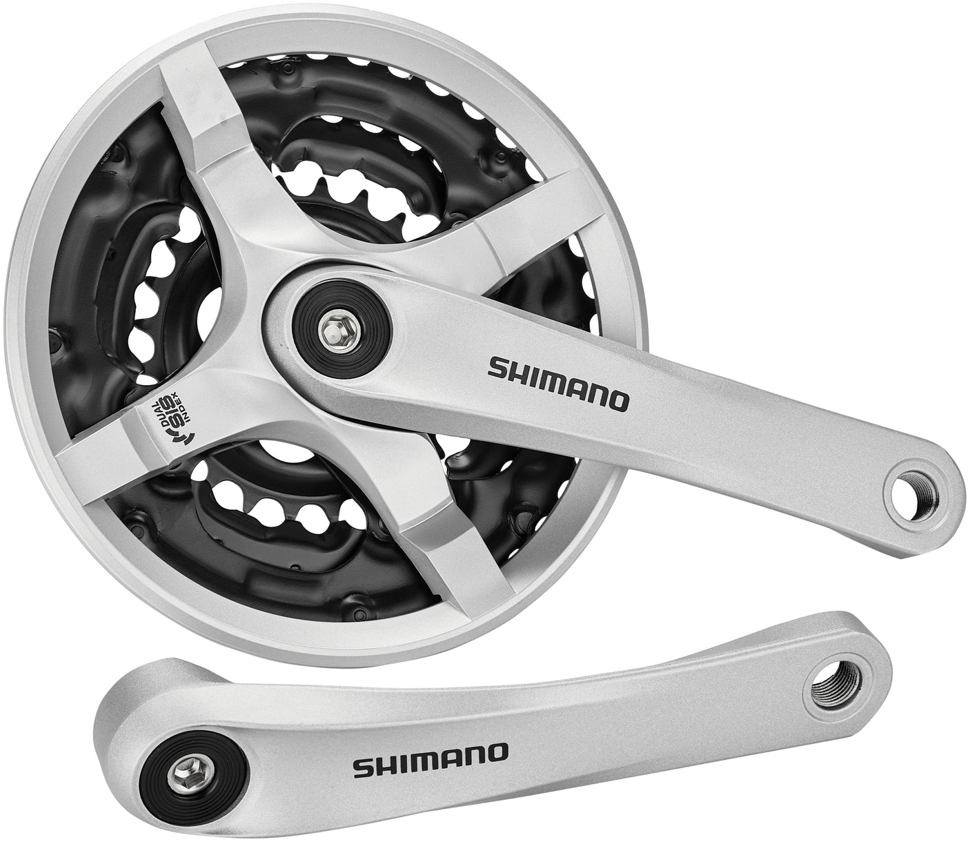 Shimano FC-TY501 crankstel 6/7/8-speed 42-34-24 tanden met kettingkastring zilver