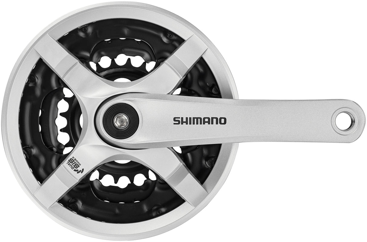 Shimano FC-TY501 crankstel 6/7/8-speed 42-34-24 tanden met kettingkastring zilver