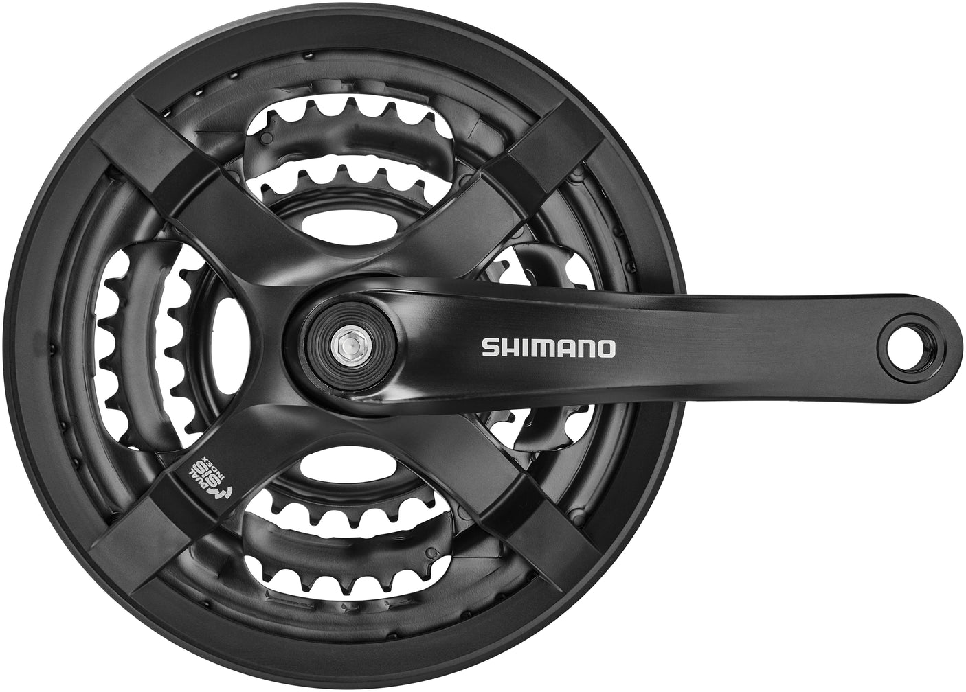 Shimano FC-TY501 crankstel 6/7/8-speed 48-38-28 tanden met kettingkastring zwart