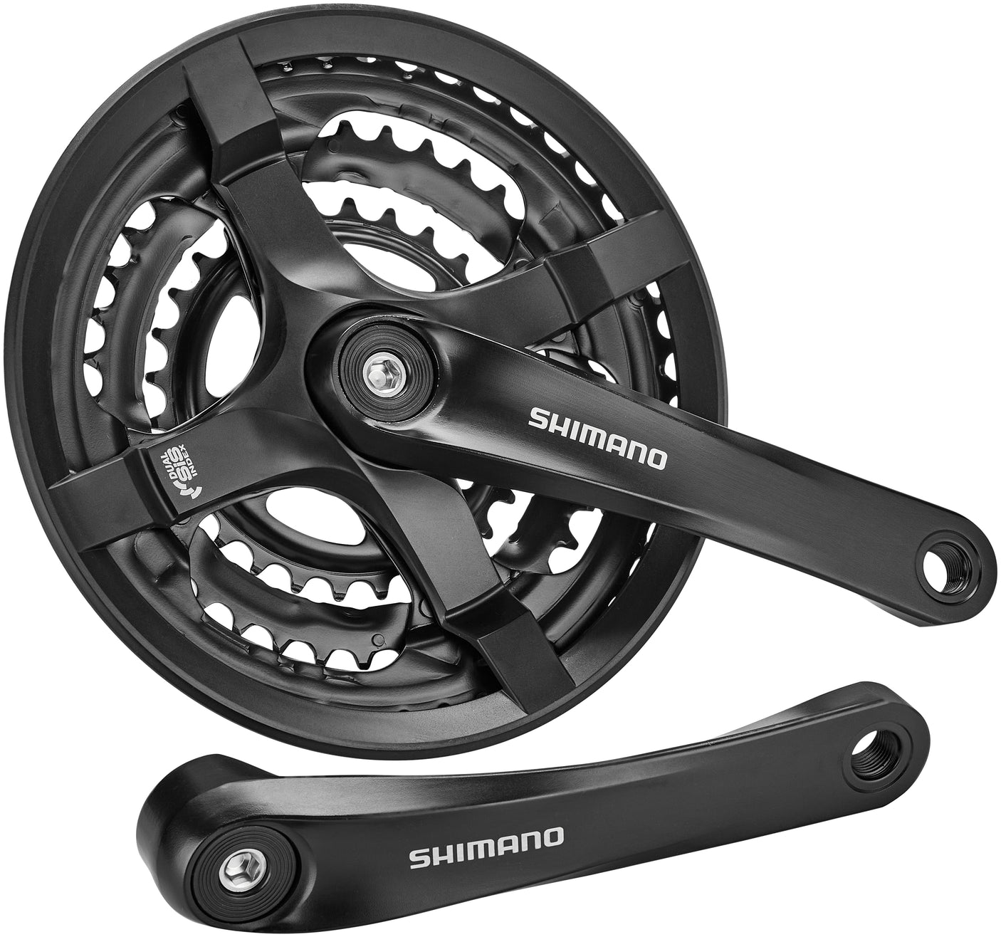 Shimano FC-TY501 crankstel 6/7/8-speed 48-38-28 tanden met kettingkastring zwart