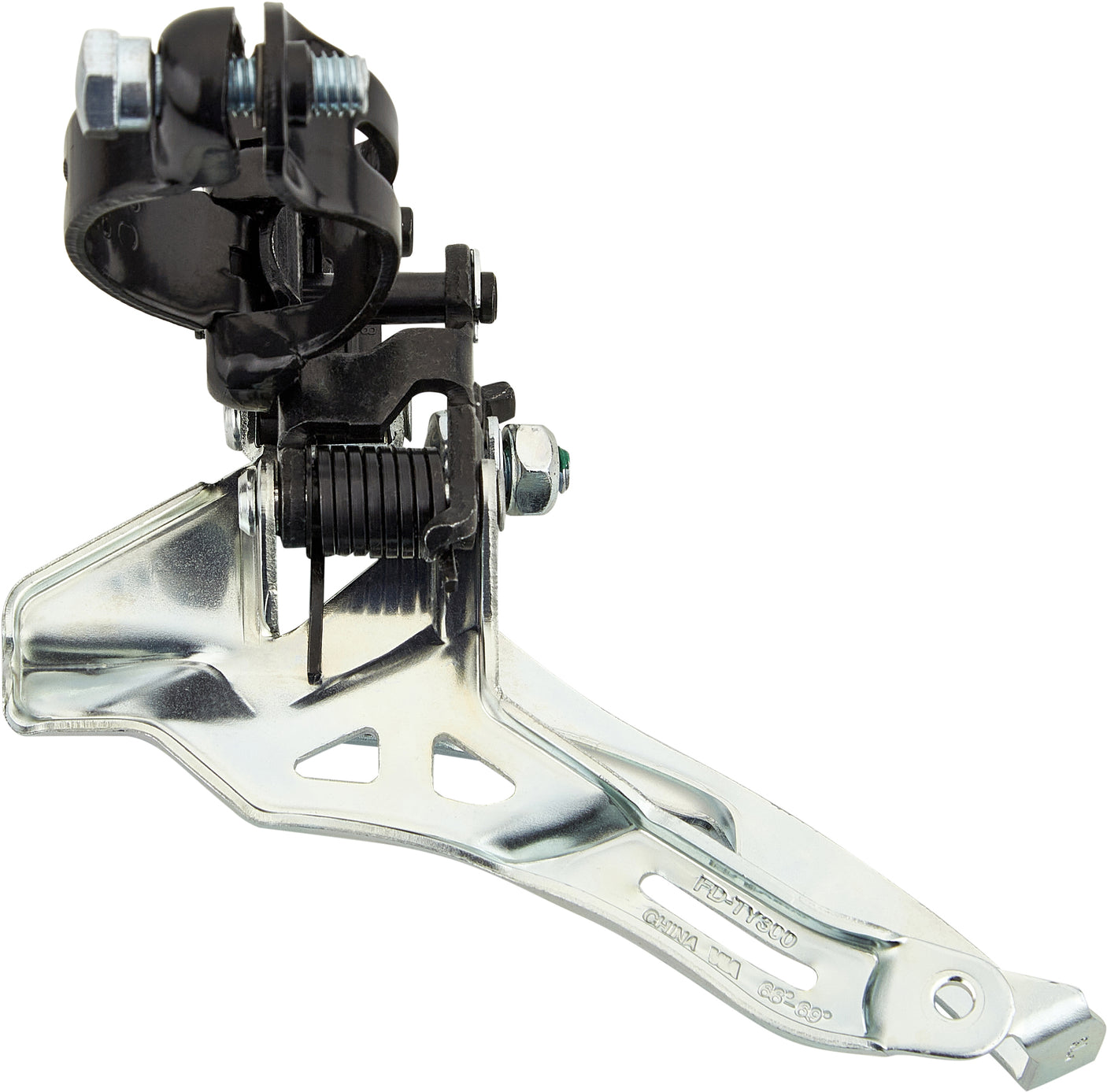 Shimano Tourney FD-TY300 voorderailleurklem hoog 3x6-/7-speed top pull zwart/zilver