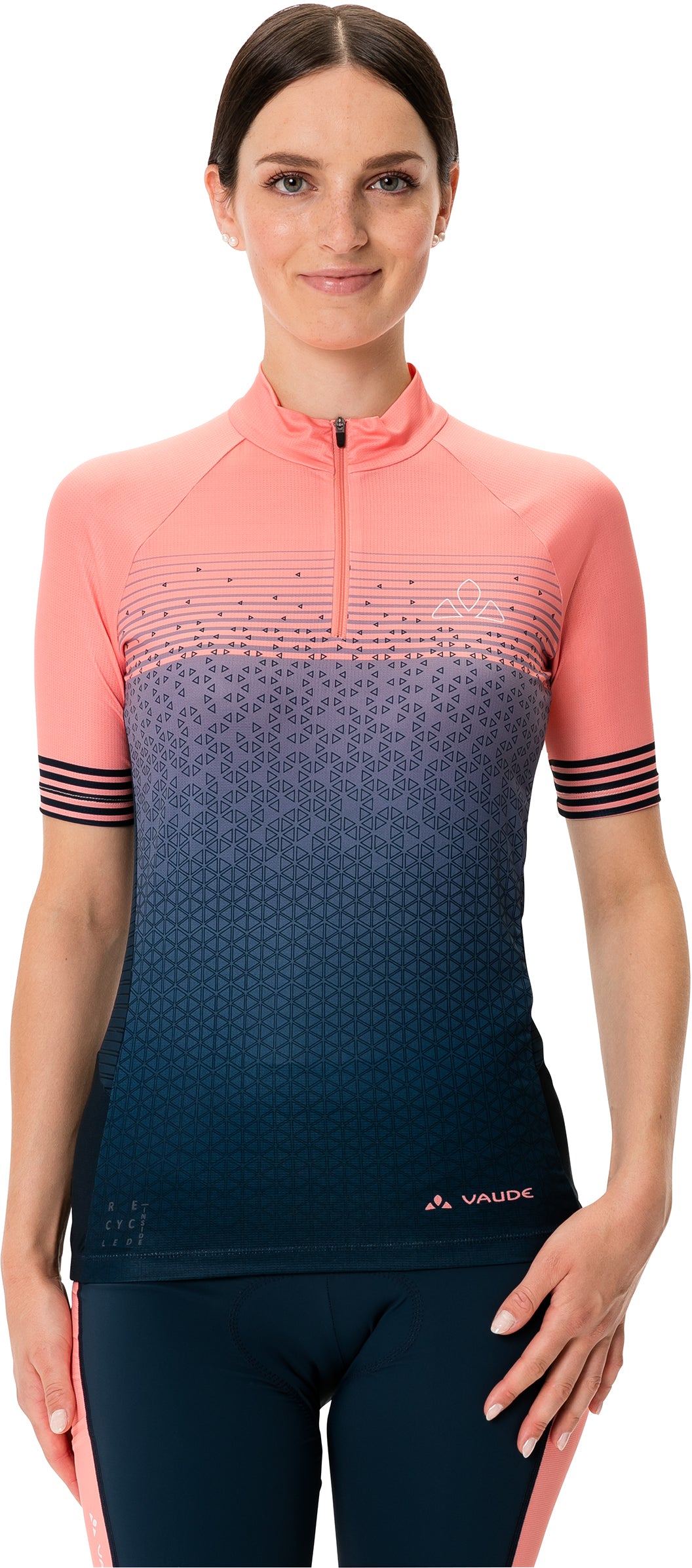 VAUDE Posta Half-Zip Jersey Dames blauw/roze