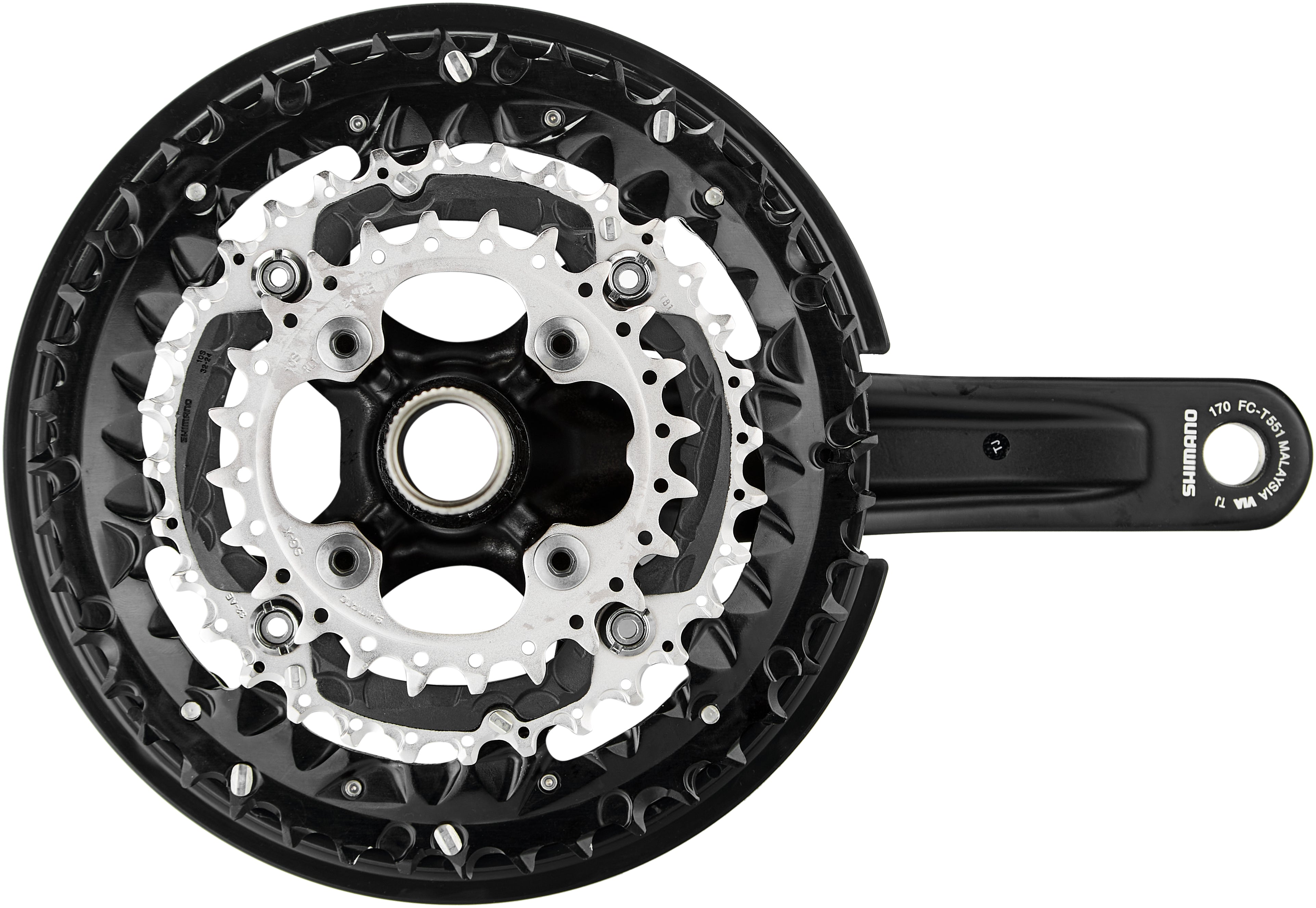 Shimano Trekking FC-T551 crankstel 3x10 44/32/24 tanden inclusief SM-BB52 zwart