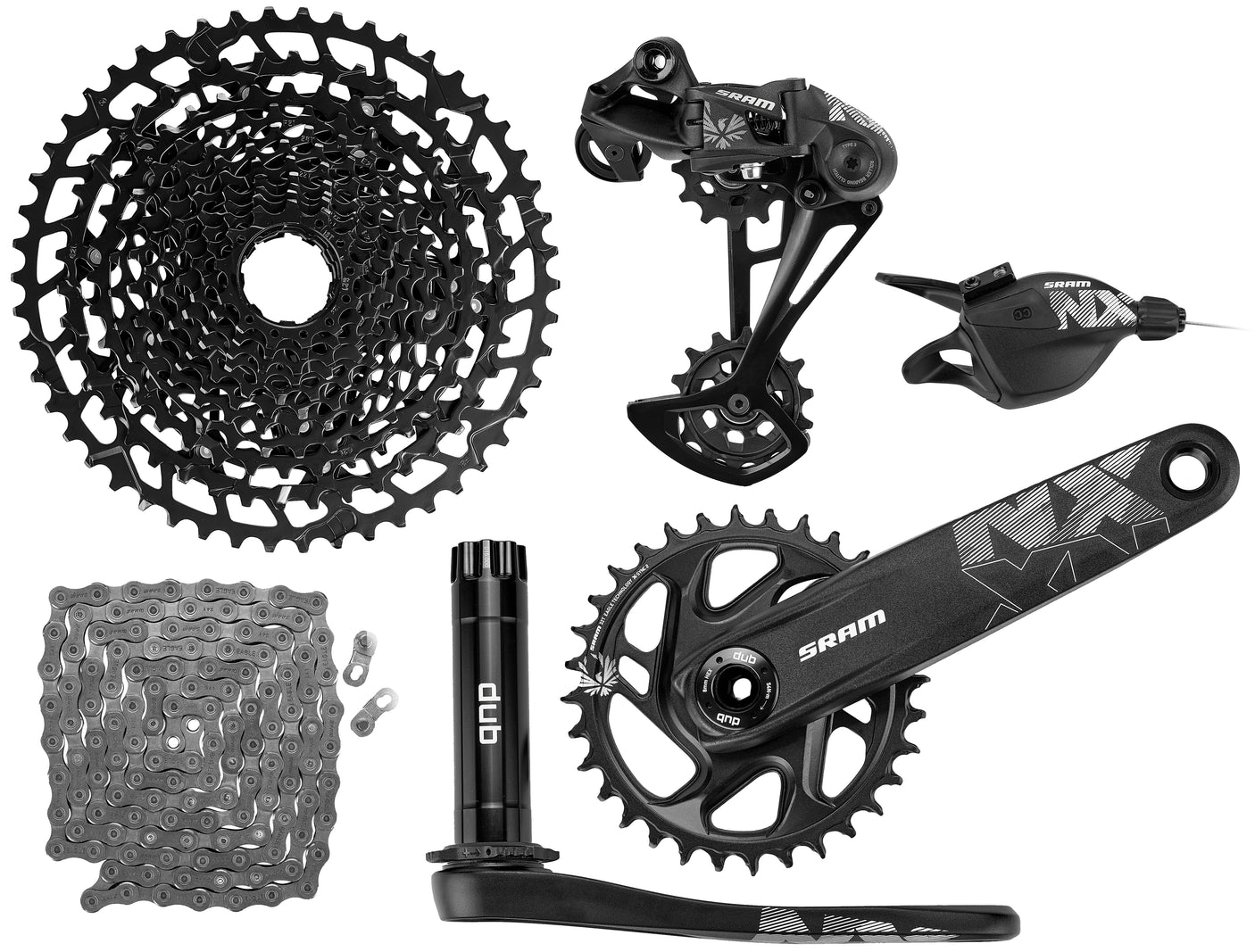 SRAM NX Eagle DUB 175 groepset 12-speed 32T X-Sync XG-1230