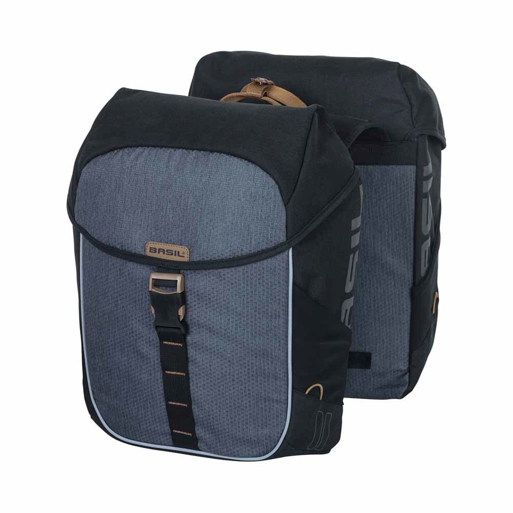 Basil Miles dubbele bagagedragertas 34l blauw/zwart