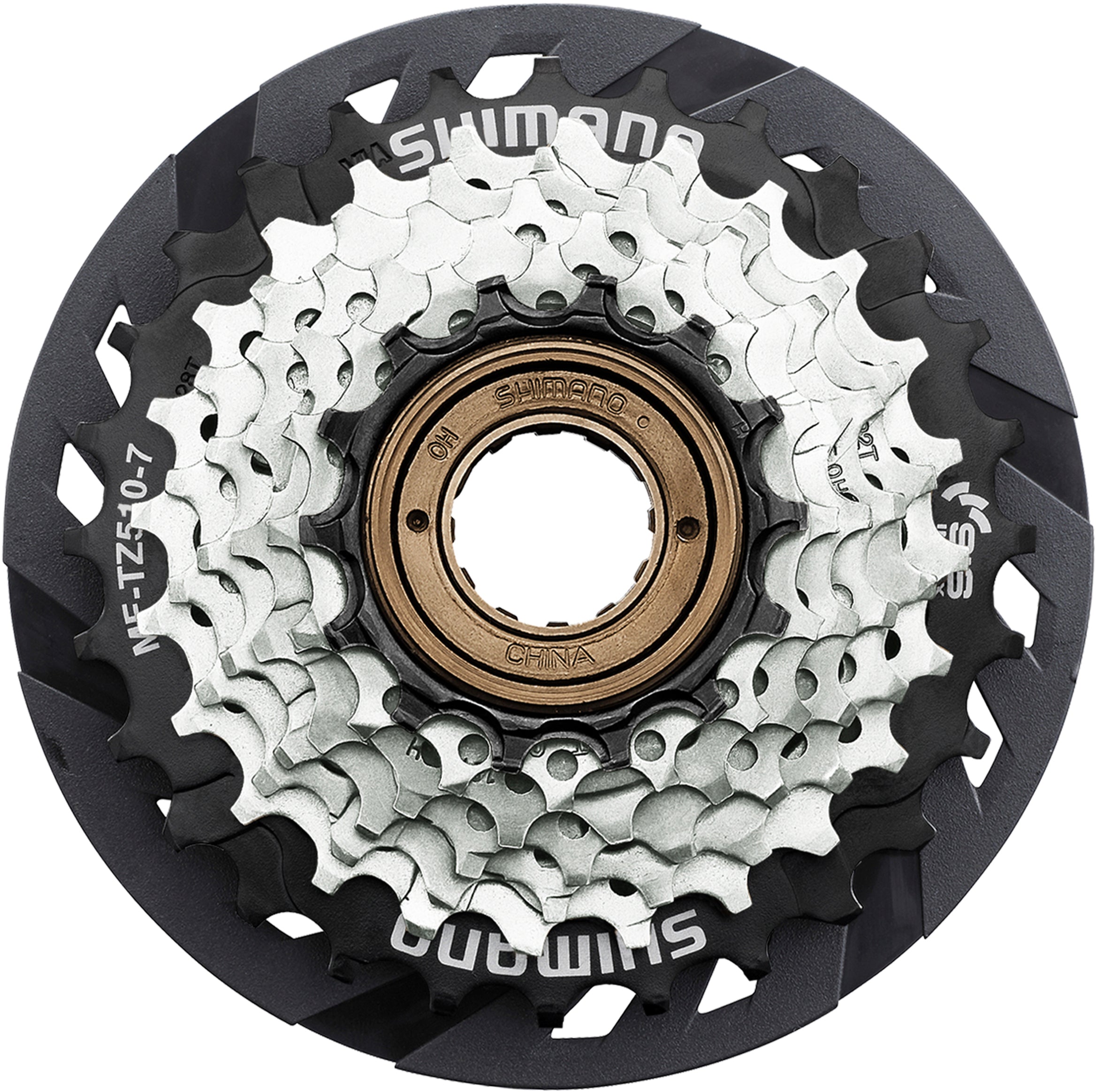 Shimano MF-TZ510 schroefkrans 7-speed bruin/zwart