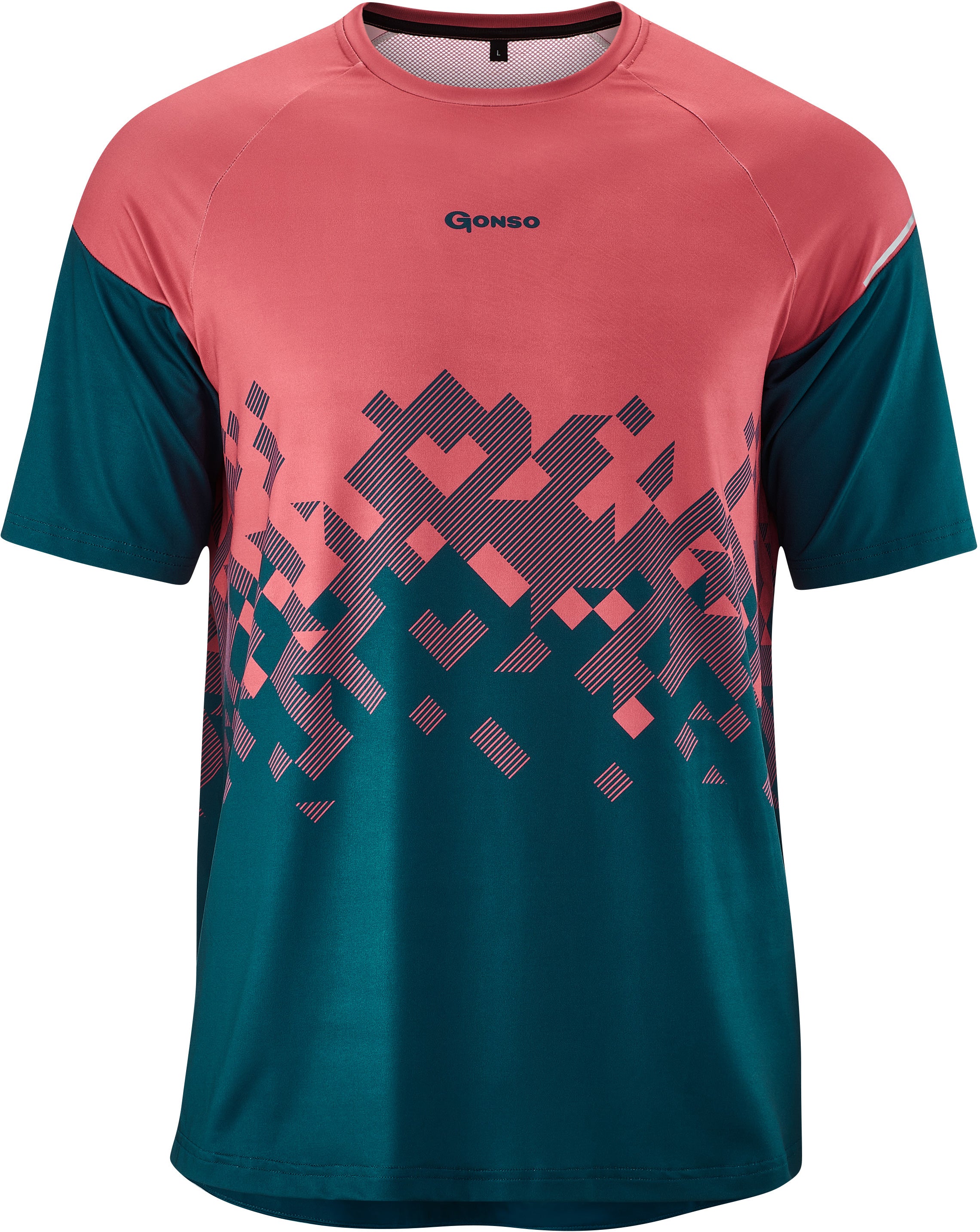 Gonso Mesores korte mouw fietsshirt heren roze/blauw